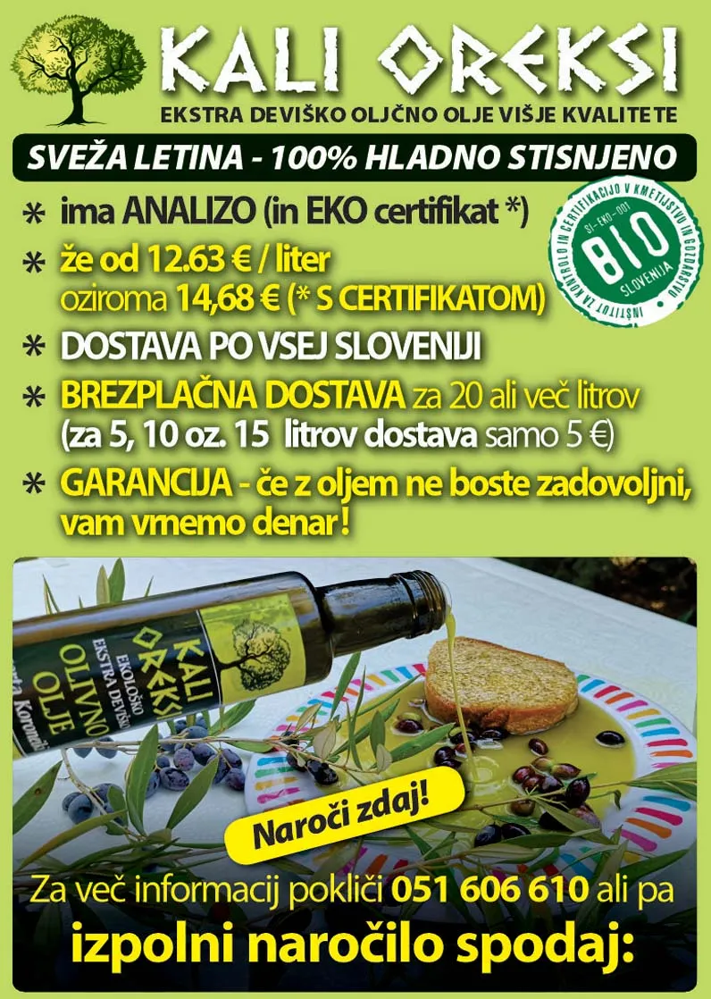 EKSTRA DEVIŠKO OLIVNO OLJE KALI OREKSI - PONUDBA